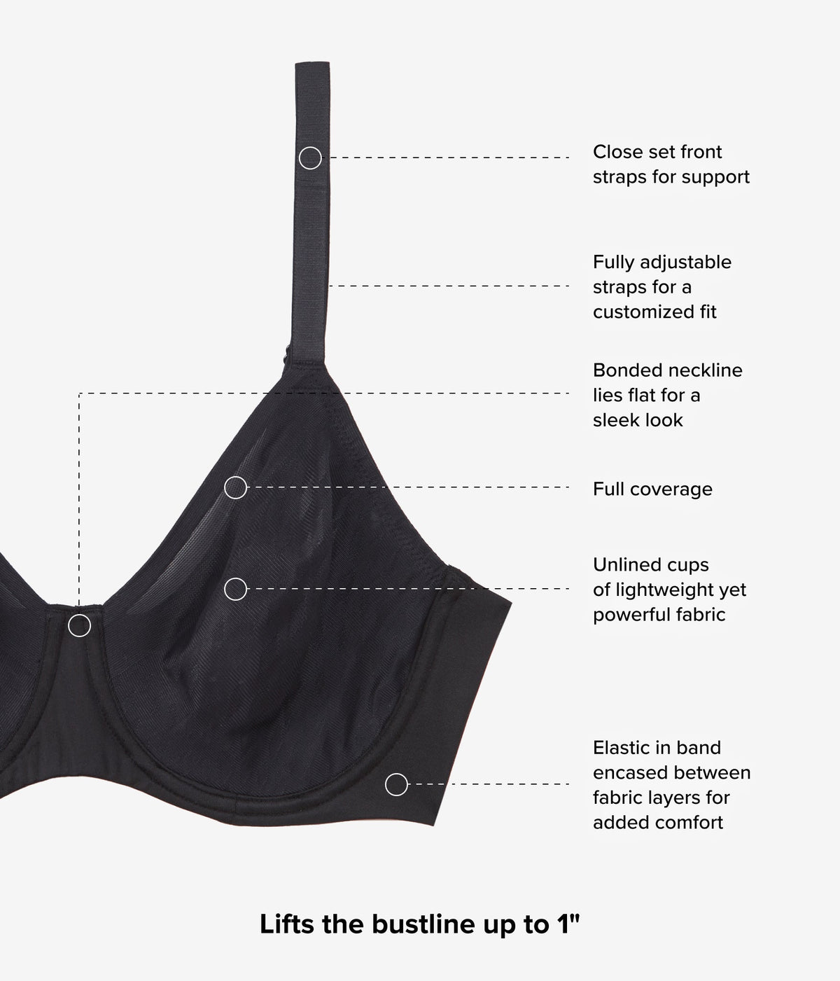 Elevated Allure Underwire Bra - Black