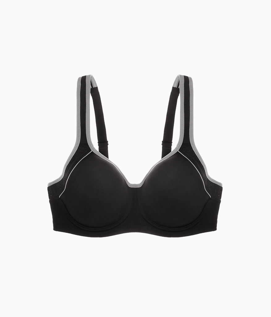 Lindsey Sport Contour Underwire Bra - Black/Lilac Gray