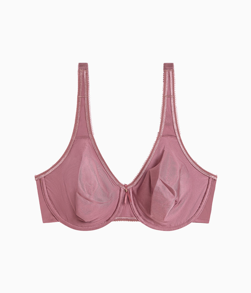 Basic Beauty Full Figure Seamless Underwire Bra - Rose Brown