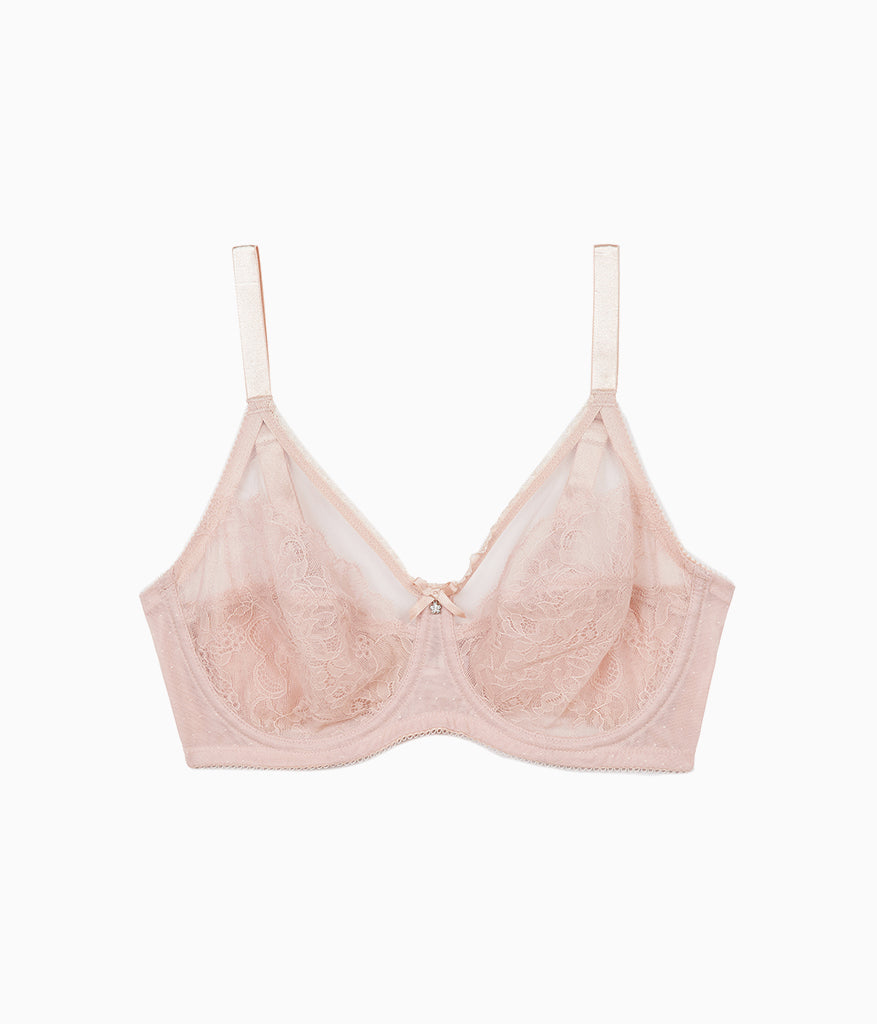 Retro Chic Full Figure Underwire Bra - Rose Dust