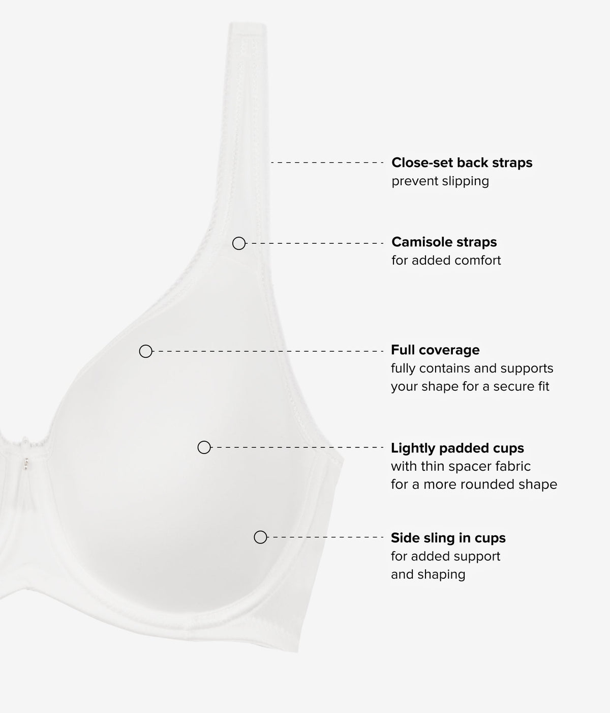 Basic Beauty Spacer Underwire T-Shirt Bra - White