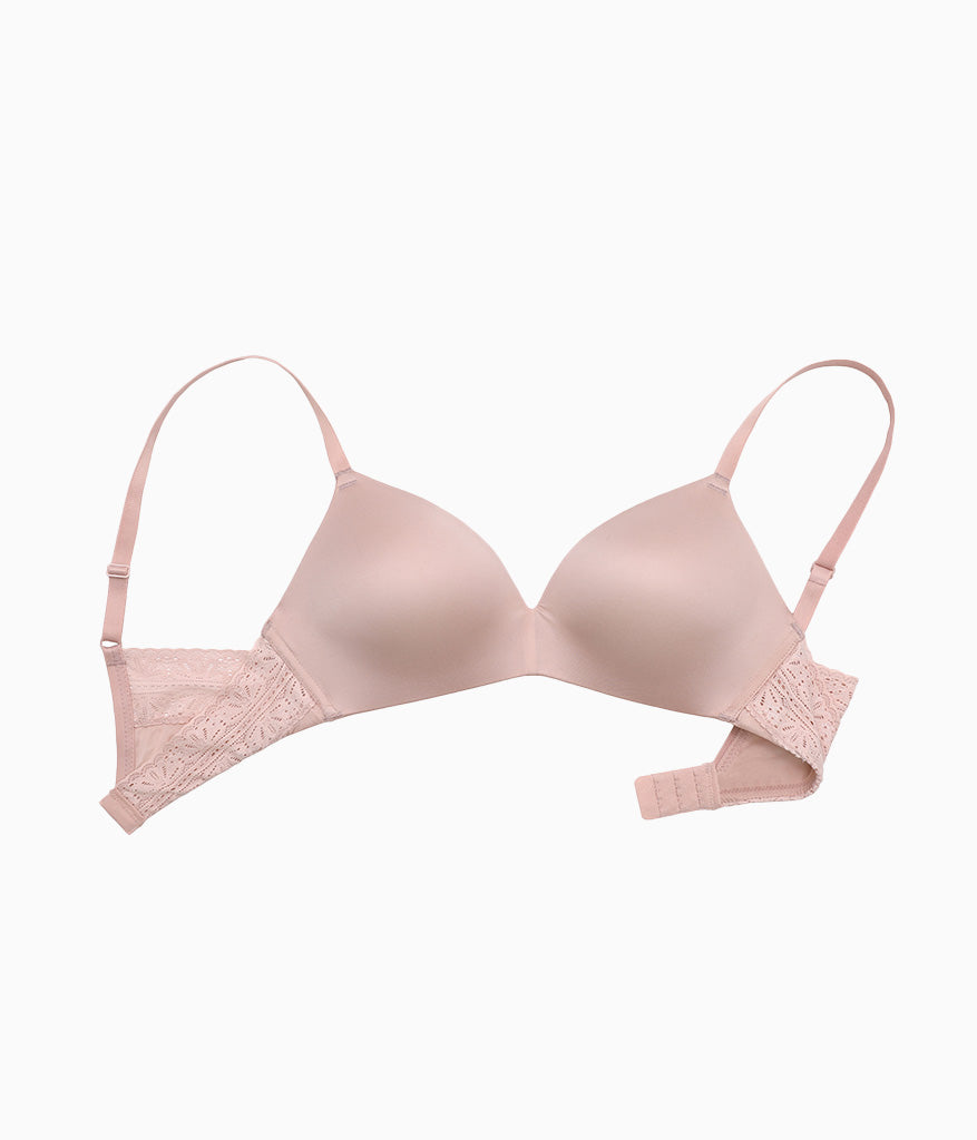 Future Foundation Wire Free T-Shirt Bra with Lace - Rose Smoke