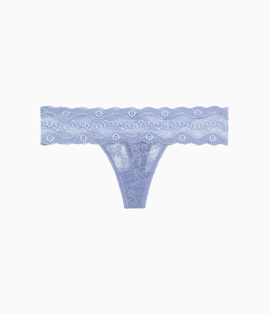 Lace Kiss Thong - Country Blue