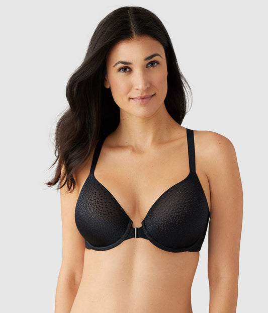 Back Appeal® Front Close T-Shirt Bra - Black