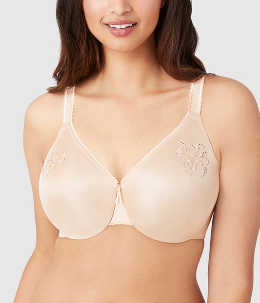 Slimline Seamless Underwire Minimizer Bra - Sand