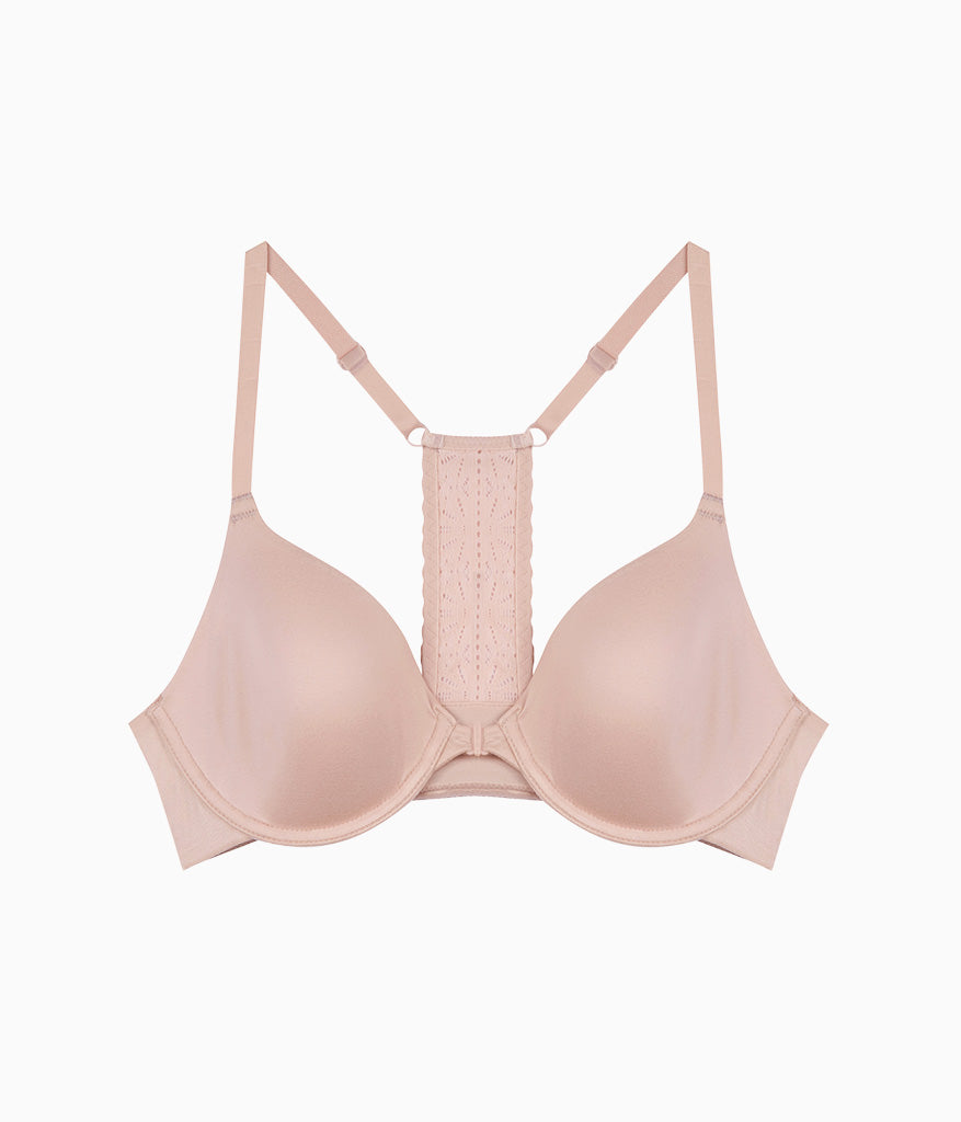 Future Foundation Front Close Racerback Bra - Rose Smoke