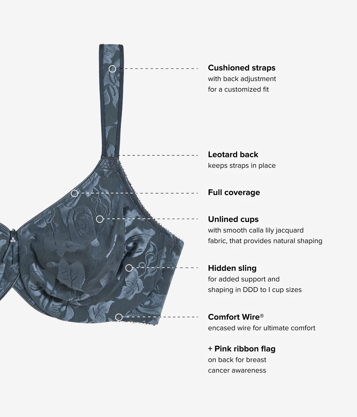 Awareness Underwire Bra - Dark Slate