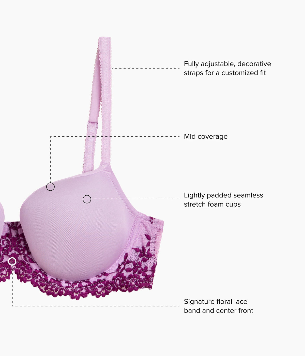 Embrace Lace® T-Shirt Bra - Lavender Sage/Dark Purple
