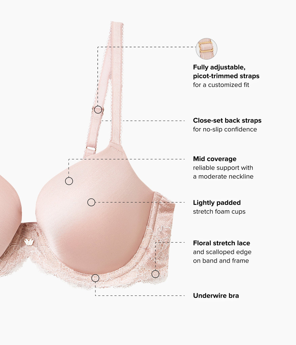Modern Affair T-Shirt Bra - Rose Dust/Angel Wing