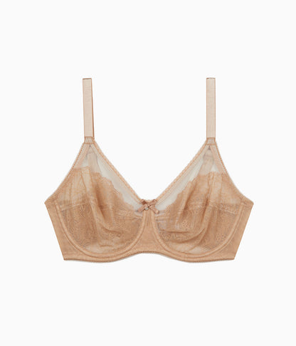 Retro Chic Full Figure Underwire Bra - Toast