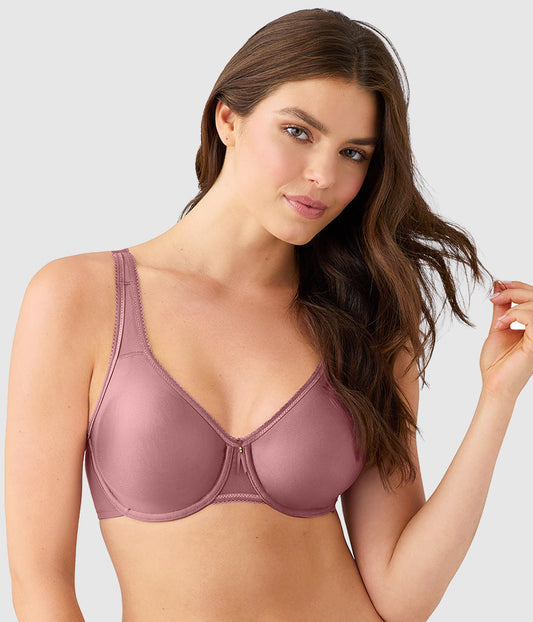 Basic Beauty Full Figure Seamless Underwire Bra - Rose Brown