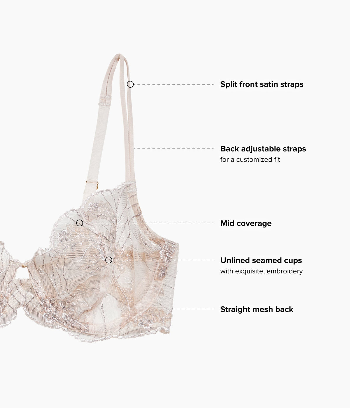Midnight Soiree Underwire Bra - Champagne