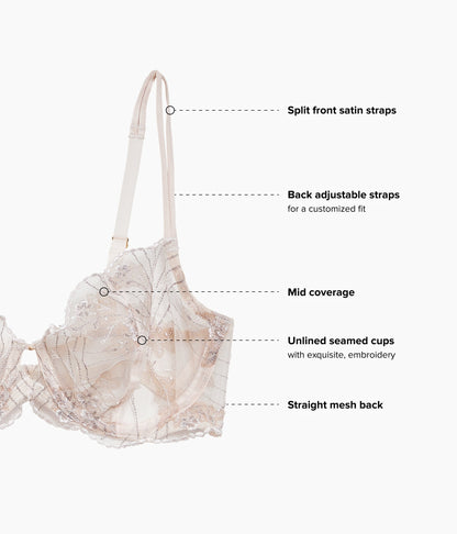Midnight Soiree Underwire Bra - Champagne