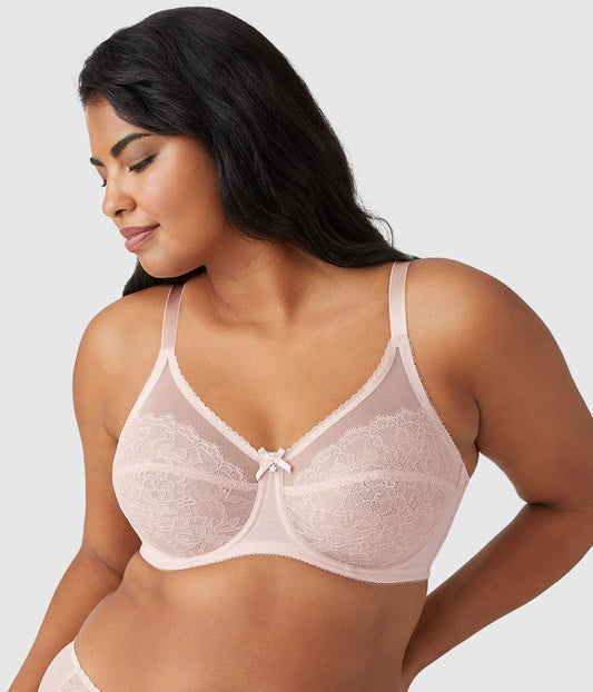 Retro Chic Full Figure Underwire Bra - Rose Dust