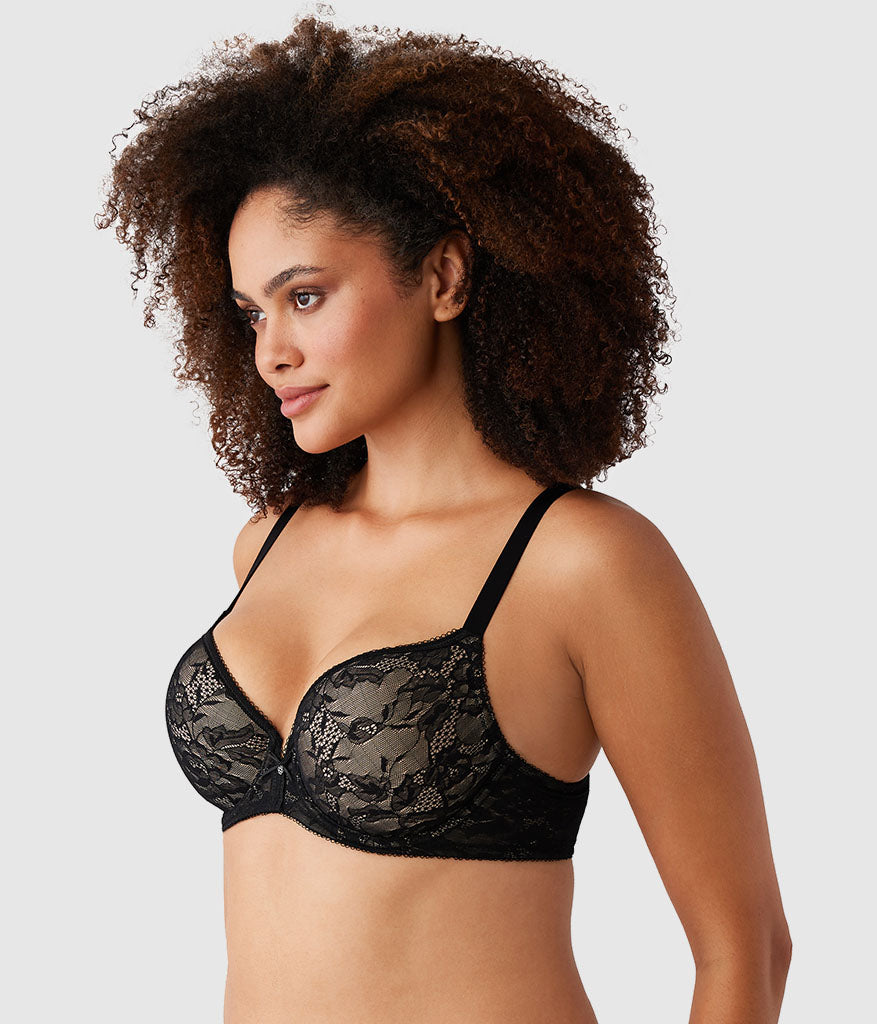 Lace Finesse T-Shirt Bra - Black/Toast