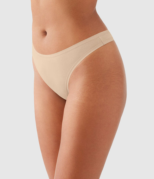Understated Cotton Thong - Sand