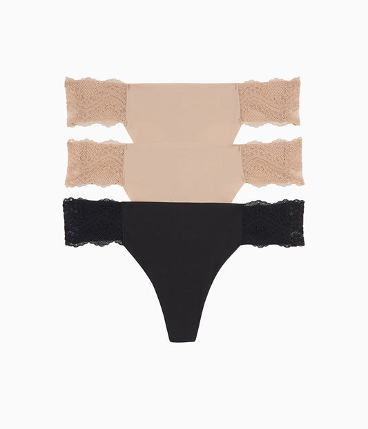b.bare Thong Panty Pack - Au Natural/Au Natural/Night