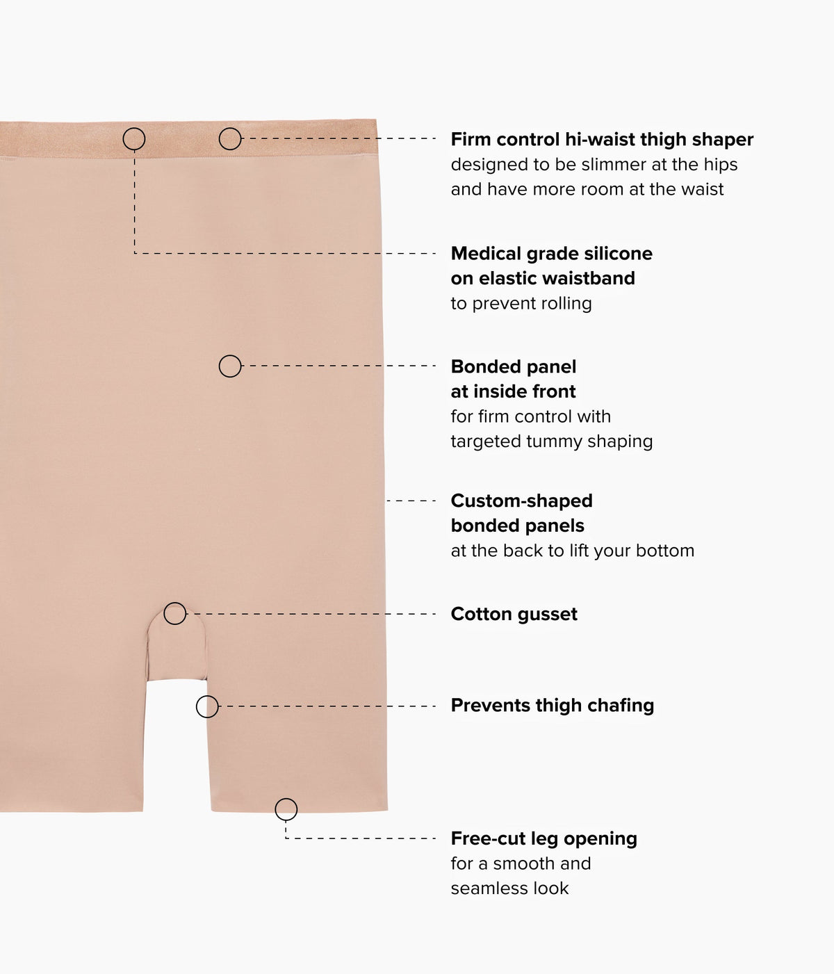 Shape Revelation® Straight Hi-Waist Thigh Shaper - Praline