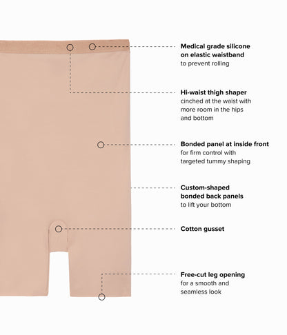 Shape Revelation® Hourglass Hi-Waist Thigh Shaper - Praline