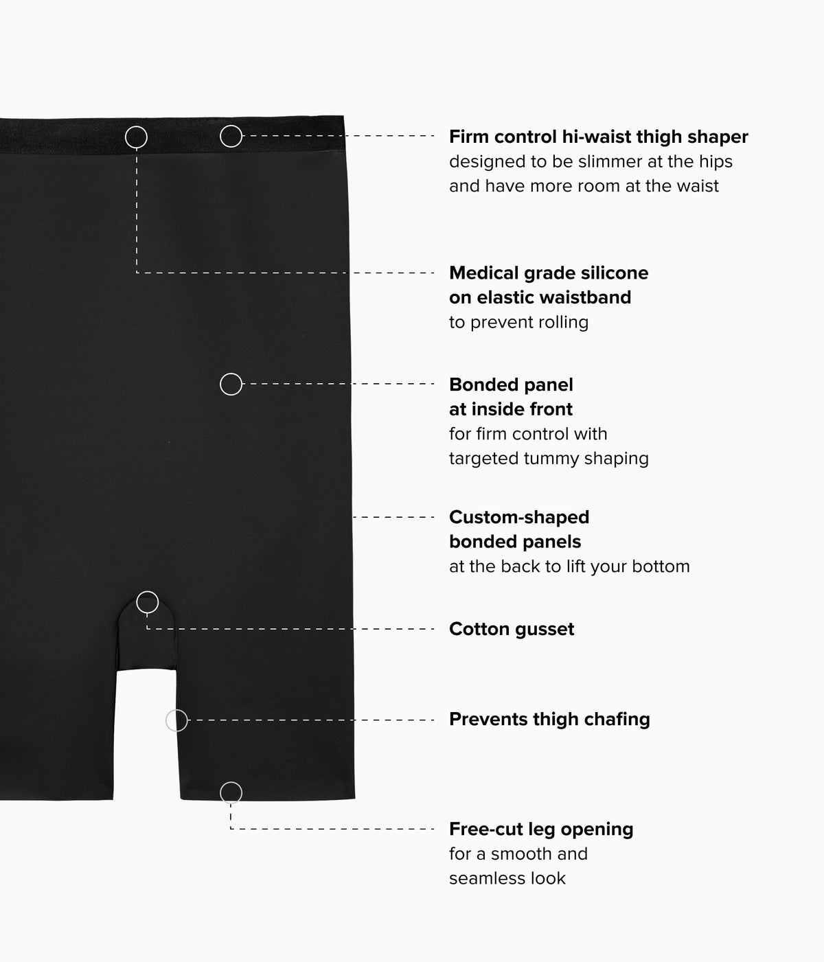 Shape Revelation® Straight Hi-Waist Thigh Shaper - Black
