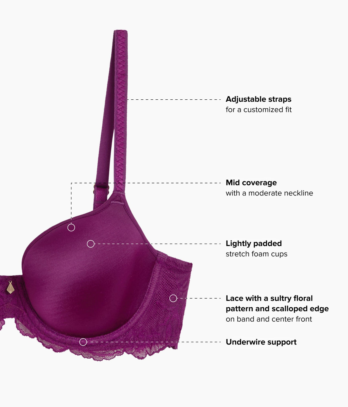 Vivid Attraction T-Shirt Bra - Dark Purple