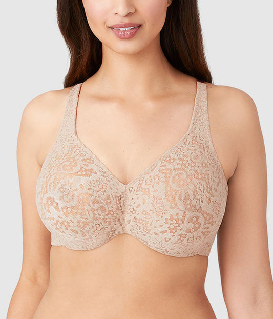 Halo Lace Full Figure Underwire Bra - Toast