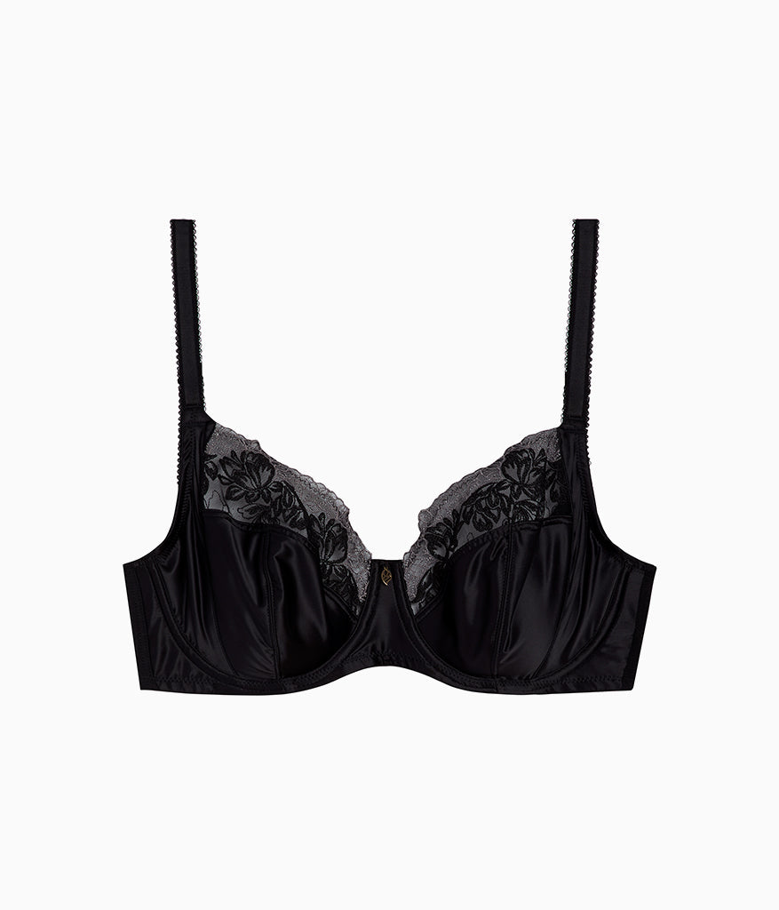 Side Note Underwire Bra - Black