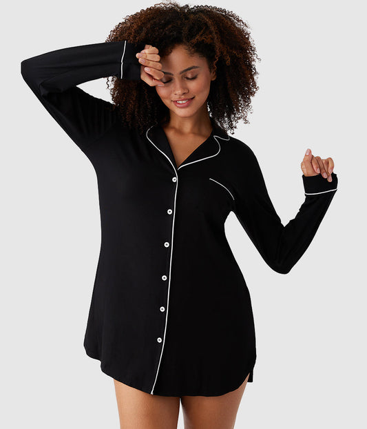 Lease to Lounge Sleepshirt - Black