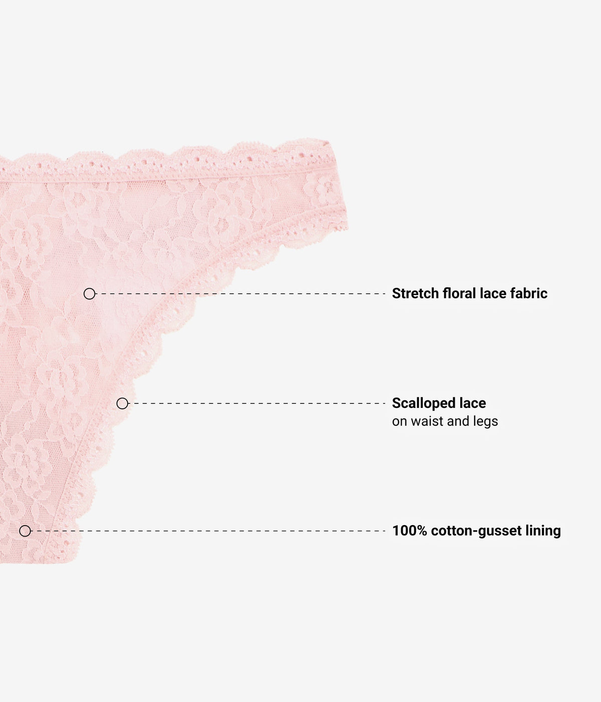 Effortlessly Lace Thong - Blush Pink
