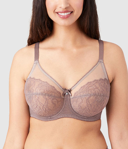 Retro Chic Full Figure Underwire Bra - Cappuccino