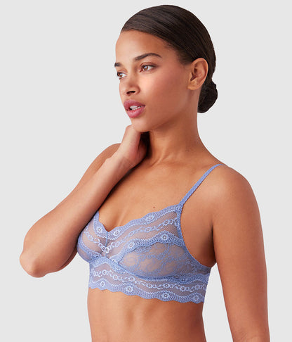 Lace Kiss Bralette - Country Blue