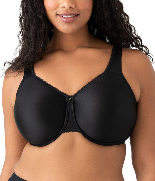 Basic Beauty Full Figure Seamless Underwire Bra - Black