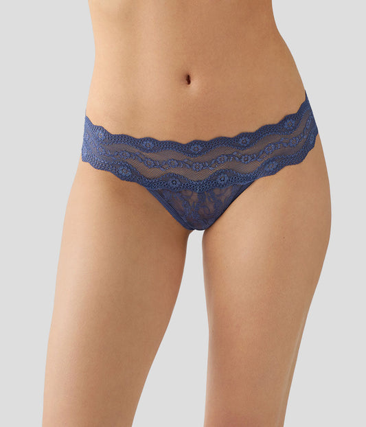 Lace Kiss Thong - Crown Blue