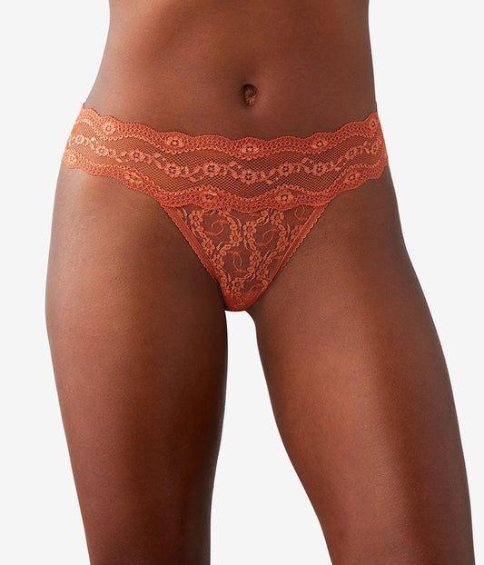Lace Kiss Thong - Baked Clay