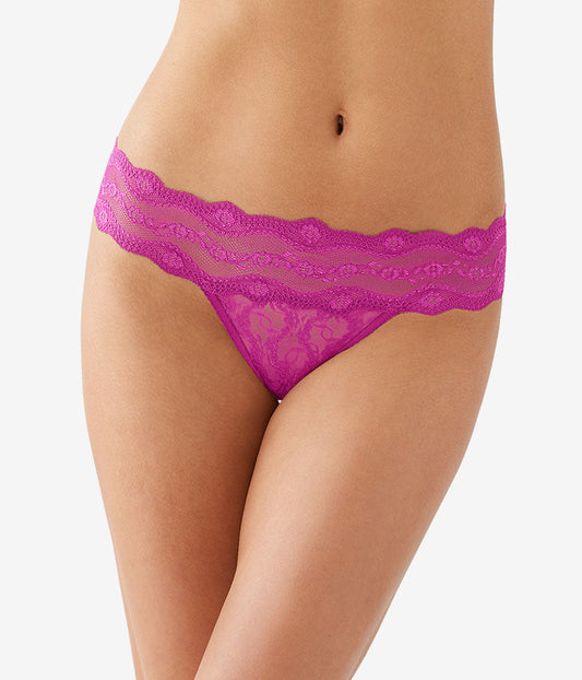 Lace Kiss Thong - Fuchsia Red