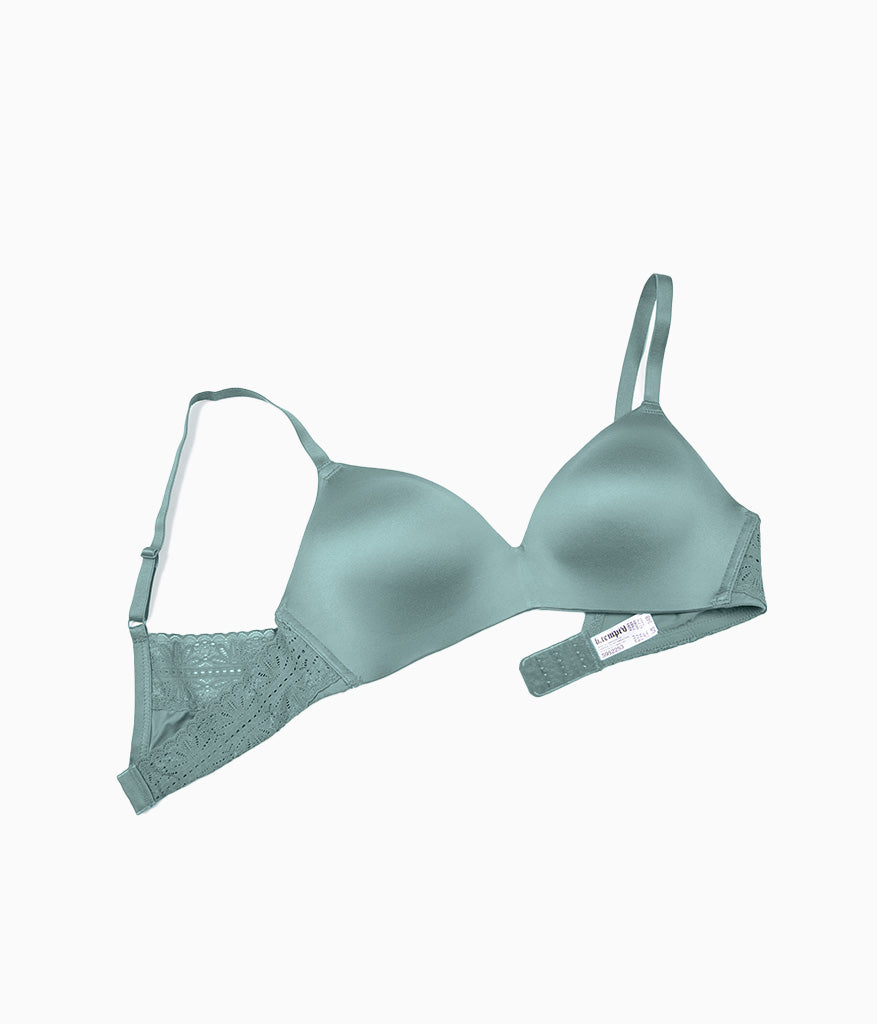 Future Foundation Wire Free T-Shirt Bra with Lace - Trellis