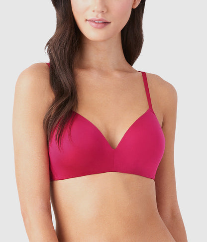 Future Foundation Wire Free T-Shirt Bra with Lace - Bright Rose