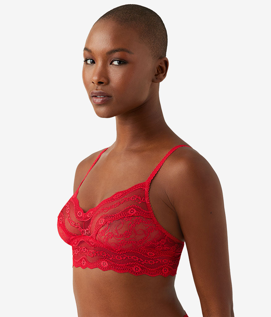 Lace Kiss Bralette - Crimson Red