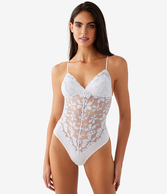 Feeling Famous Bodysuit - White/Frozen Fjord