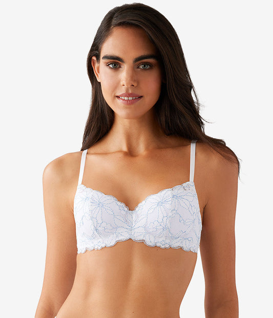 Feeling Famous Balconette Contour Bra - White/Frozen Fjord