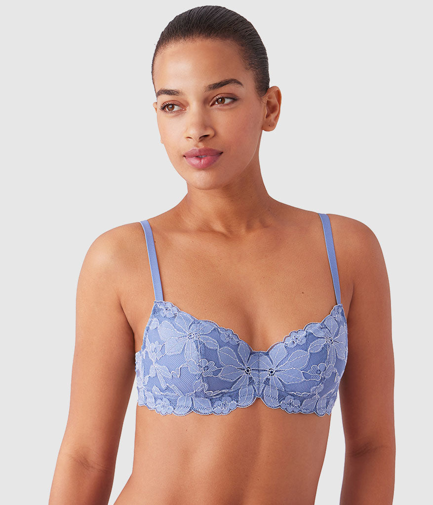 Feeling Famous Balconette Contour Bra - Country Blue/Bright White