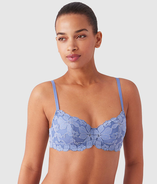 Feeling Famous Balconette Contour Bra - Country Blue/Bright White