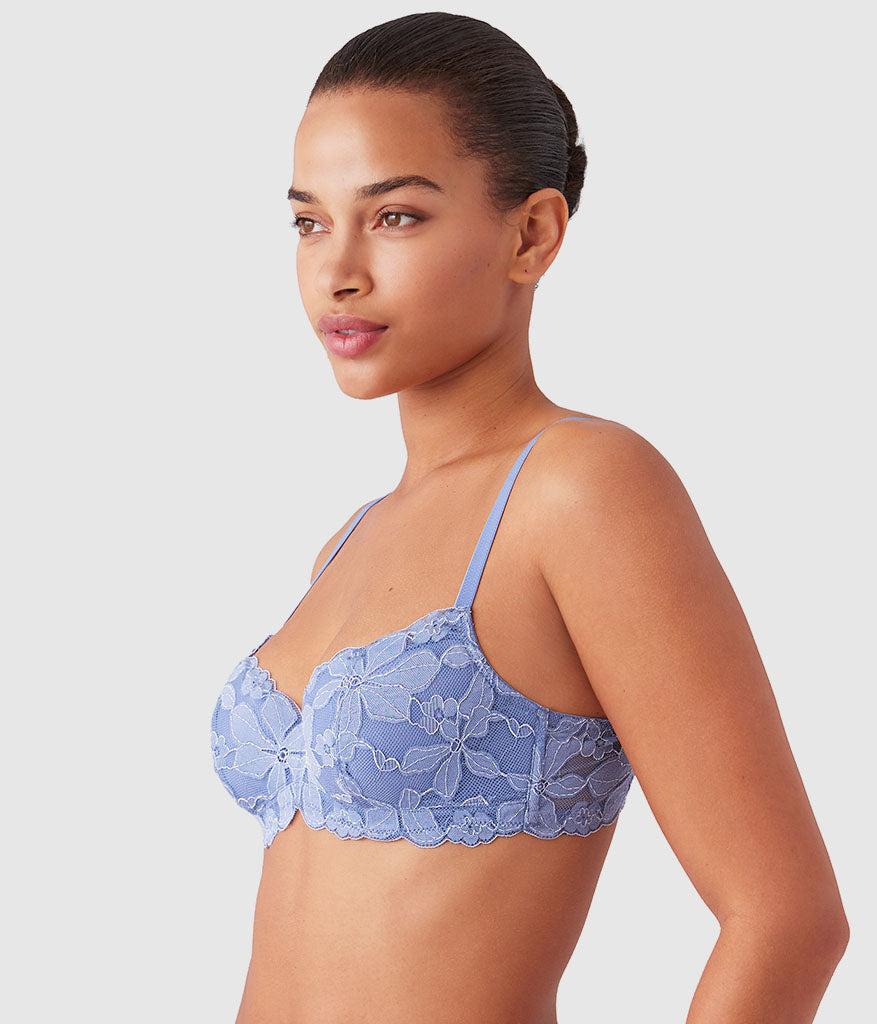 Feeling Famous Balconette Contour Bra - Country Blue/Bright White