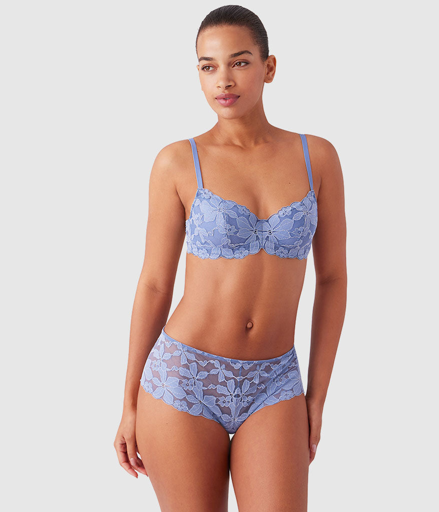 Feeling Famous Balconette Contour Bra - Country Blue/Bright White
