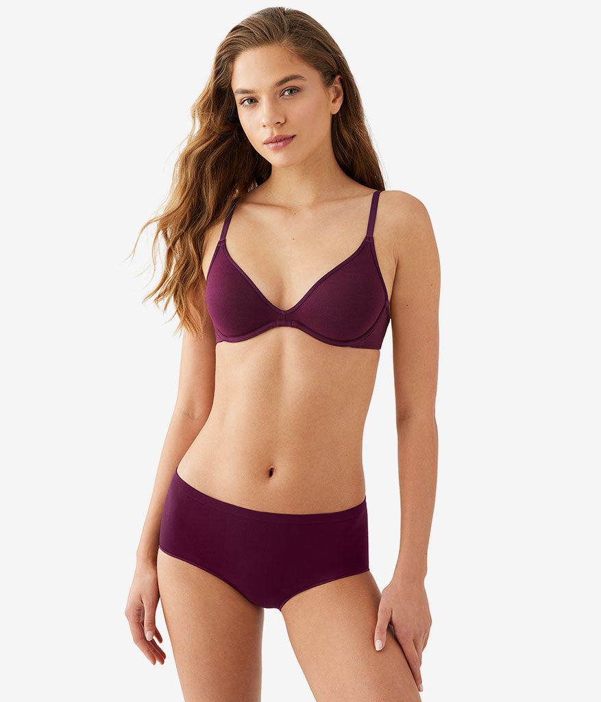 Cotton To A Tee Scoop Underwire Bra - Potent Purple