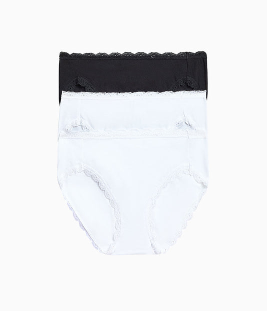 Inspired Eyelet Hi-Leg Panty Pack - White/White/Night